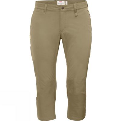 Pantalones Fjallraven Abisko Capri Mujer Beige - Chile YCW165740